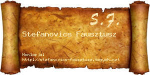 Stefanovics Fausztusz névjegykártya